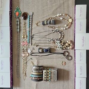 Lot of 25 assorted Lia Sophia necklaces, bracelets, rings